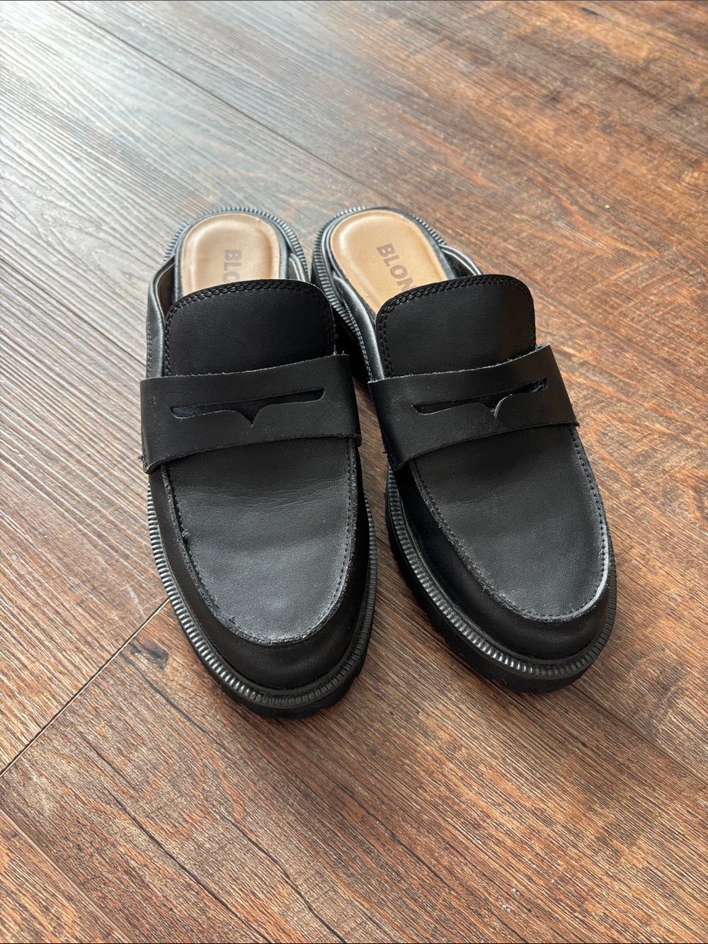 Blondo Black Slip-On Penny Loafer Mules
